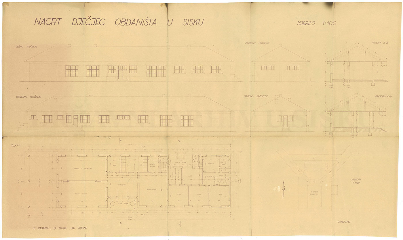 Nacrt Dječjeg obdaništa u Sisku, 1941.